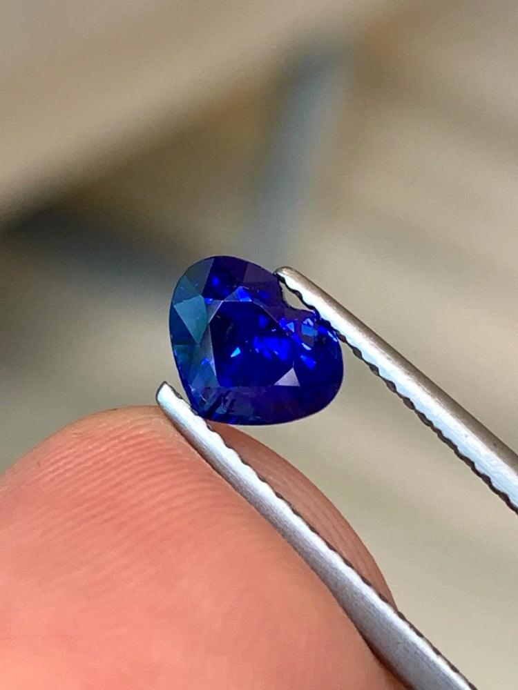 1.33 Ct Certified Royal Blue Natural Sapphire – Heart Shape | Sri Lanka Origin - GAIA GEMS