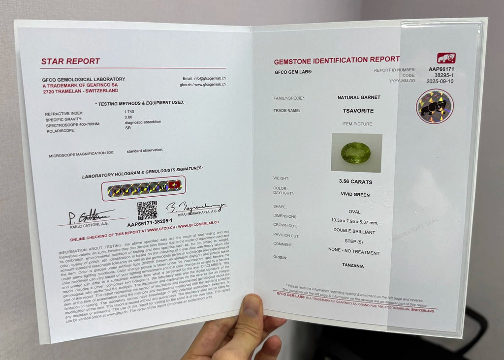 Certified Vivid Green Tsavorite Garnet – 3.56 Carats | Natural | Untreated | VS Clarity | Tanzania Origin | GFCO Certified