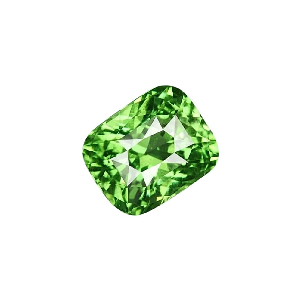 1.04 Ct Certified Tsavorite Garnet – Vivid Yellowish-Green | Cushion Cut | Tanzania Origin | Unheated | GFCO Certified