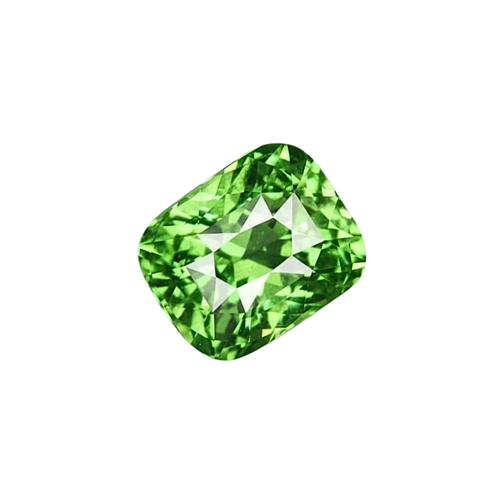 1.04 Ct Certified Tsavorite Garnet – Vivid Yellowish-Green | Cushion Cut | Tanzania Origin | Unheated | GFCO Certified