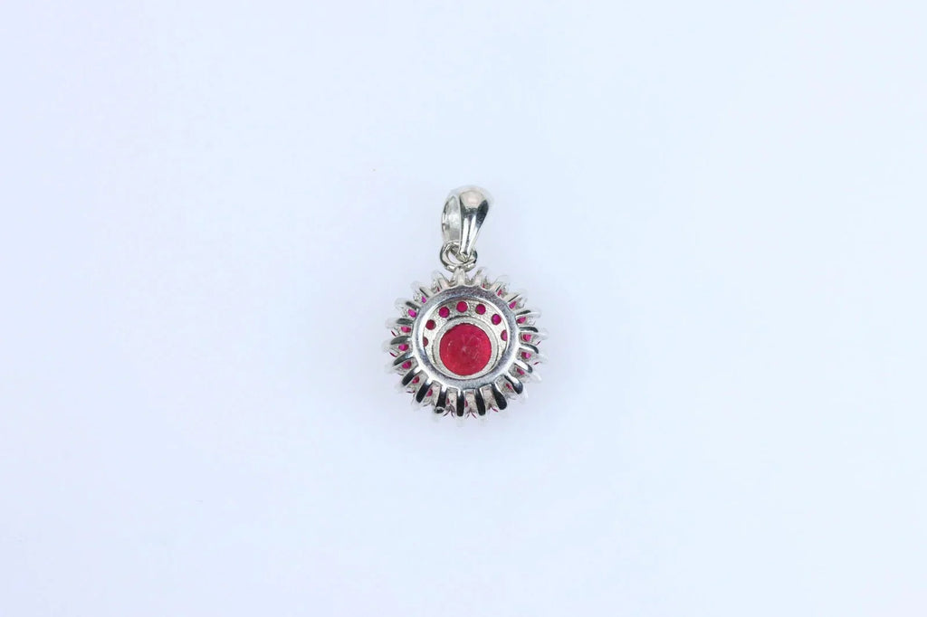 Certified Natural Ruby &amp; Pink Sapphire Pendant – 925 Sterling Silver | Elegant Round Cut | Gift-Ready for Women