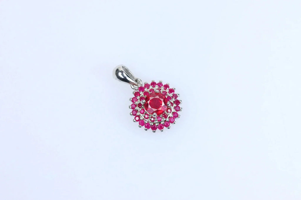 Certified Natural Ruby &amp; Pink Sapphire Pendant – 925 Sterling Silver | Elegant Round Cut | Gift-Ready for Women