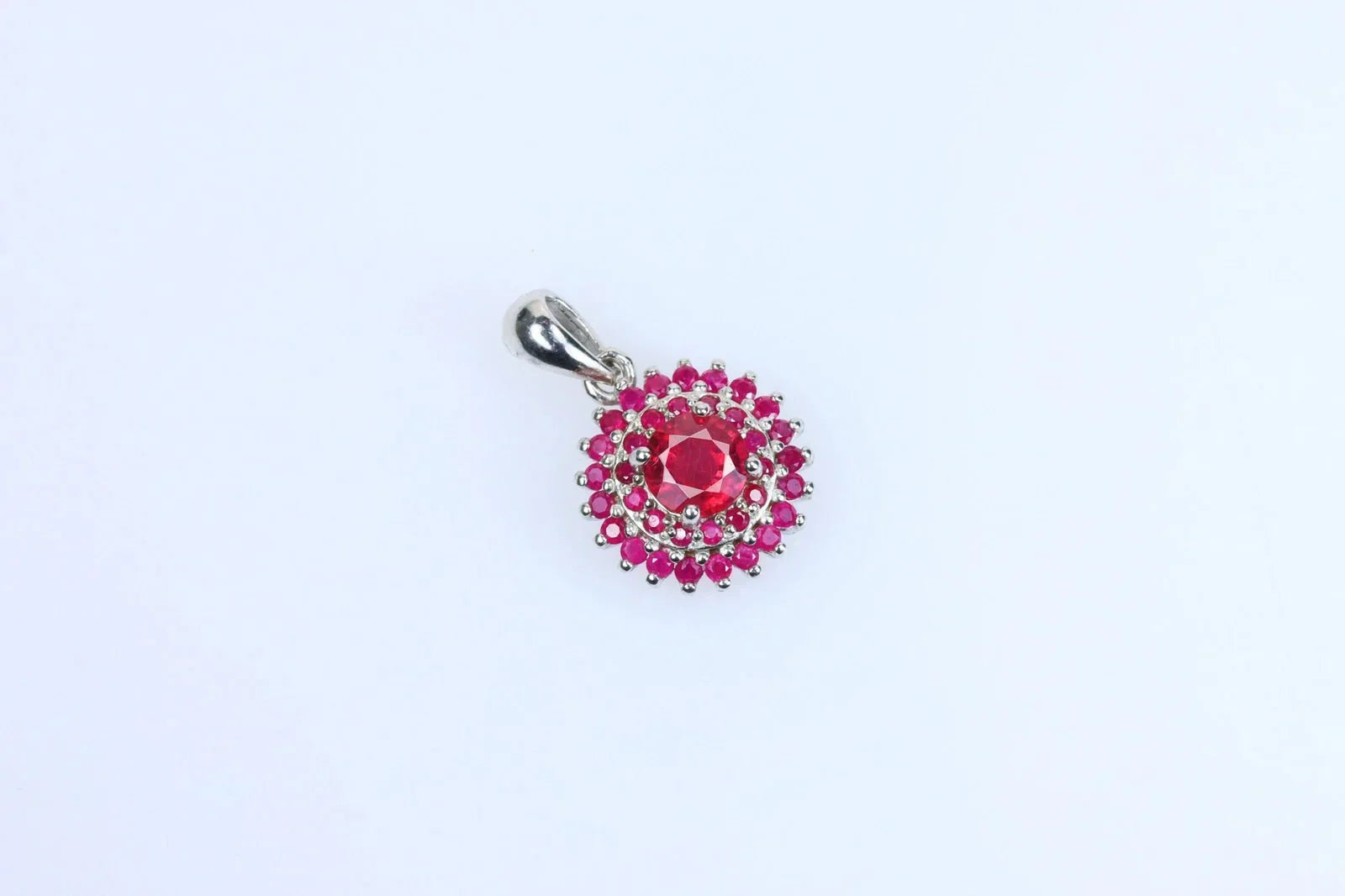 Certified Natural Ruby &amp; Pink Sapphire Pendant – 925 Sterling Silver | Elegant Round Cut | Gift-Ready for Women