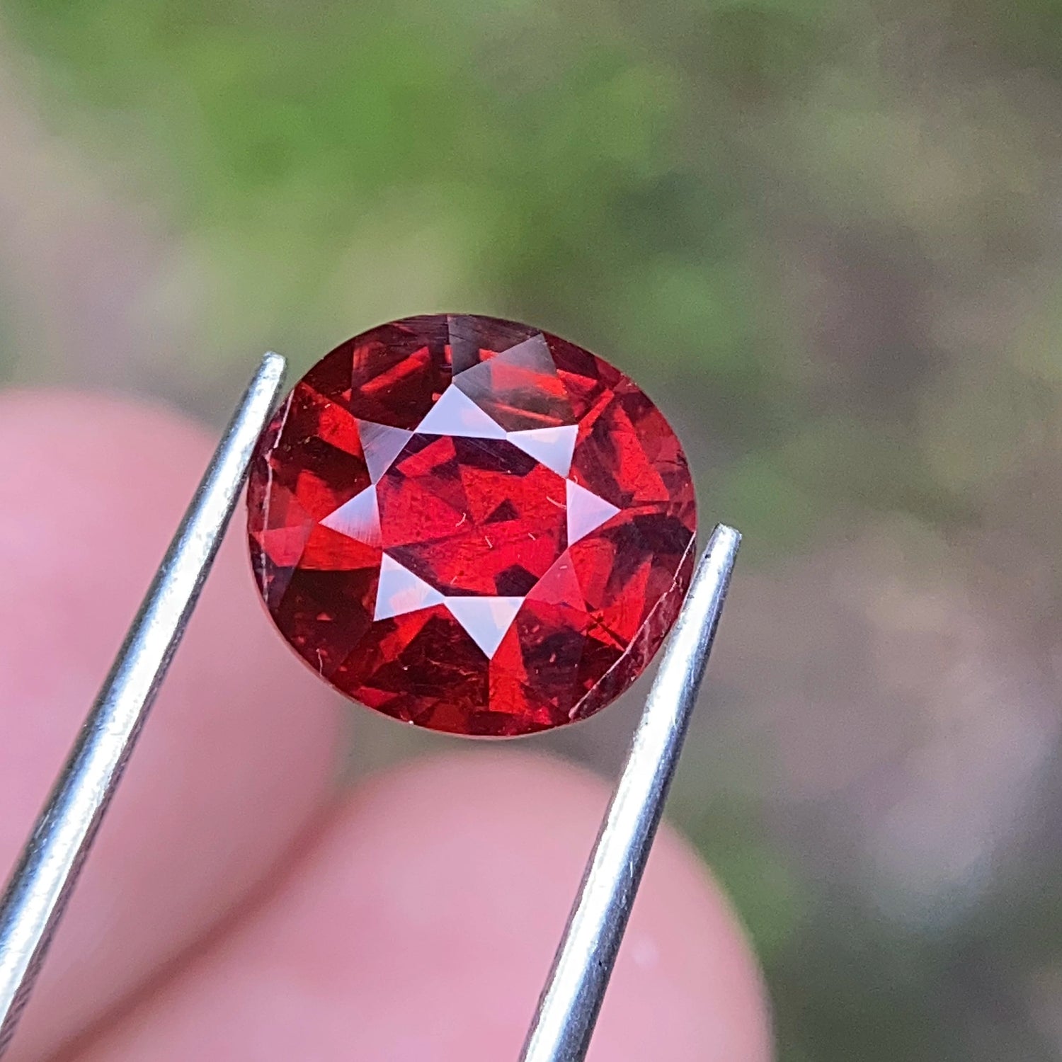 Natural 5.18 CTS Spessartite Garnet Coke Red . Unheated Gem Sri Lanka - GAIA GEMS