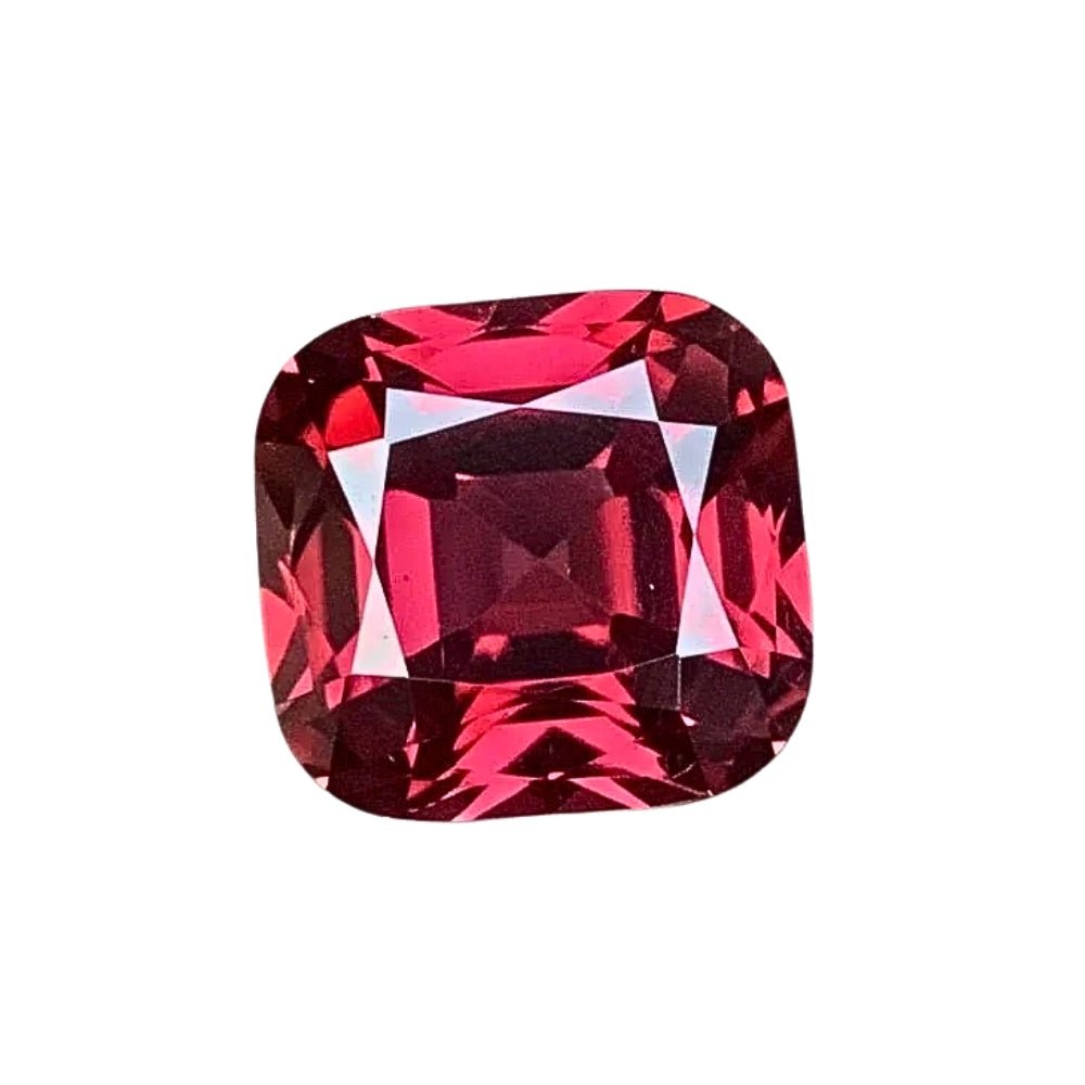 5.04 Ct Certified Natural Rhodolite Garnet – Pinkish Red | Cushion Cut | Tanzania Origin | Unheated | VVS Clarity | GFCO Certified