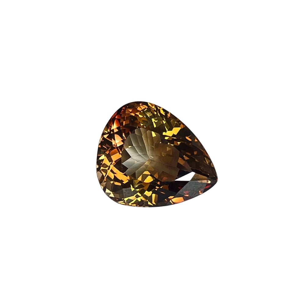 53.27 Ct Natural Imperial Topaz – Rare Orange-Brown Hue | Pear Cut | Brazil Origin | Untreated | VVS Clarity | Certified (GFCO)