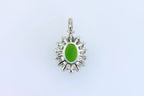 Certified Natural Type A Jadeite Pendant – 925 Sterling Silver | Vivid Green Oval Cut | Timeless Elegance for Women