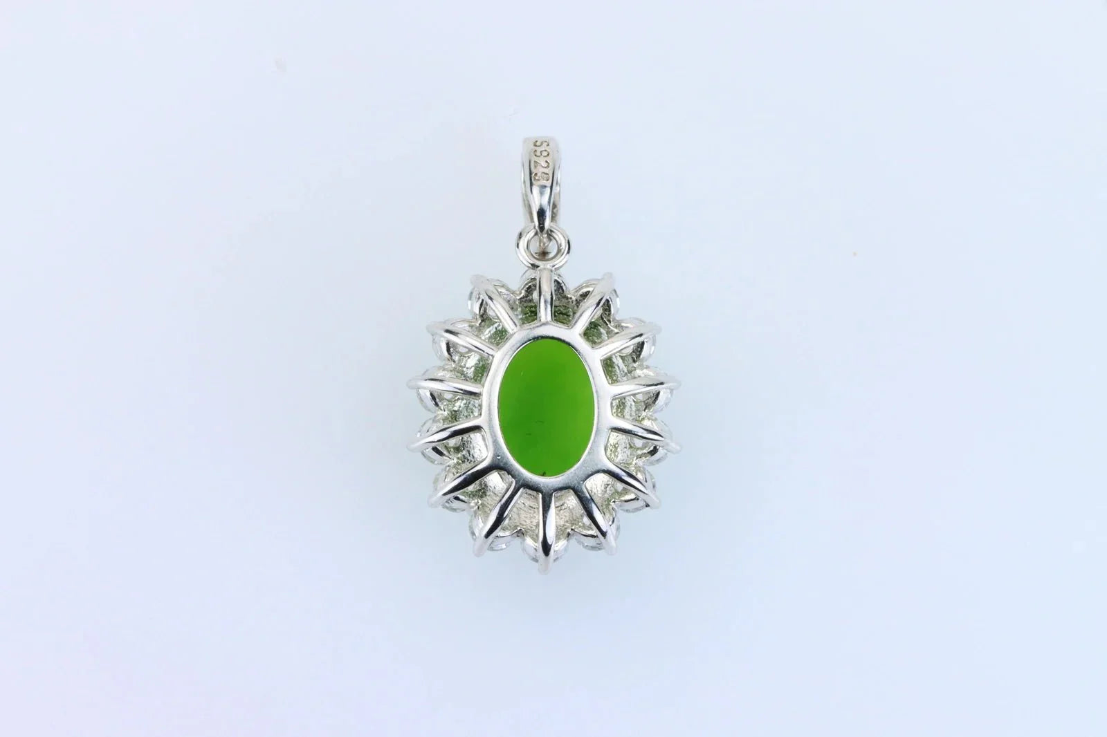 Certified Natural Type A Jadeite Pendant – 925 Sterling Silver | Vivid Green Oval Cut | Timeless Elegance for Women