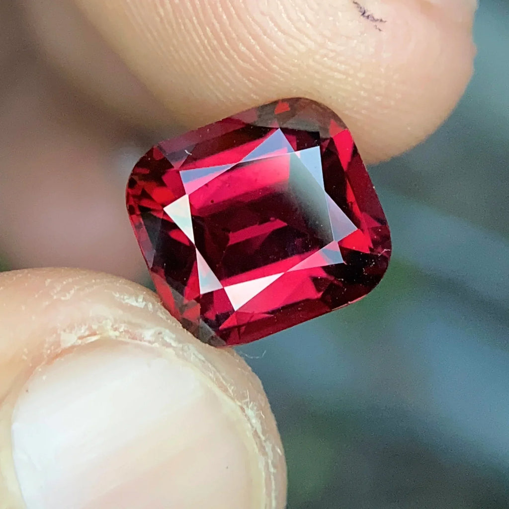 5.04 Ct Certified Natural Rhodolite Garnet – Pinkish Red | Cushion Cut | Tanzania Origin | Unheated | VVS Clarity | GFCO Certified