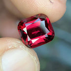 5.04 Ct Certified Natural Rhodolite Garnet – Pinkish Red | Cushion Cut | Tanzania Origin | Unheated | VVS Clarity | GFCO Certified
