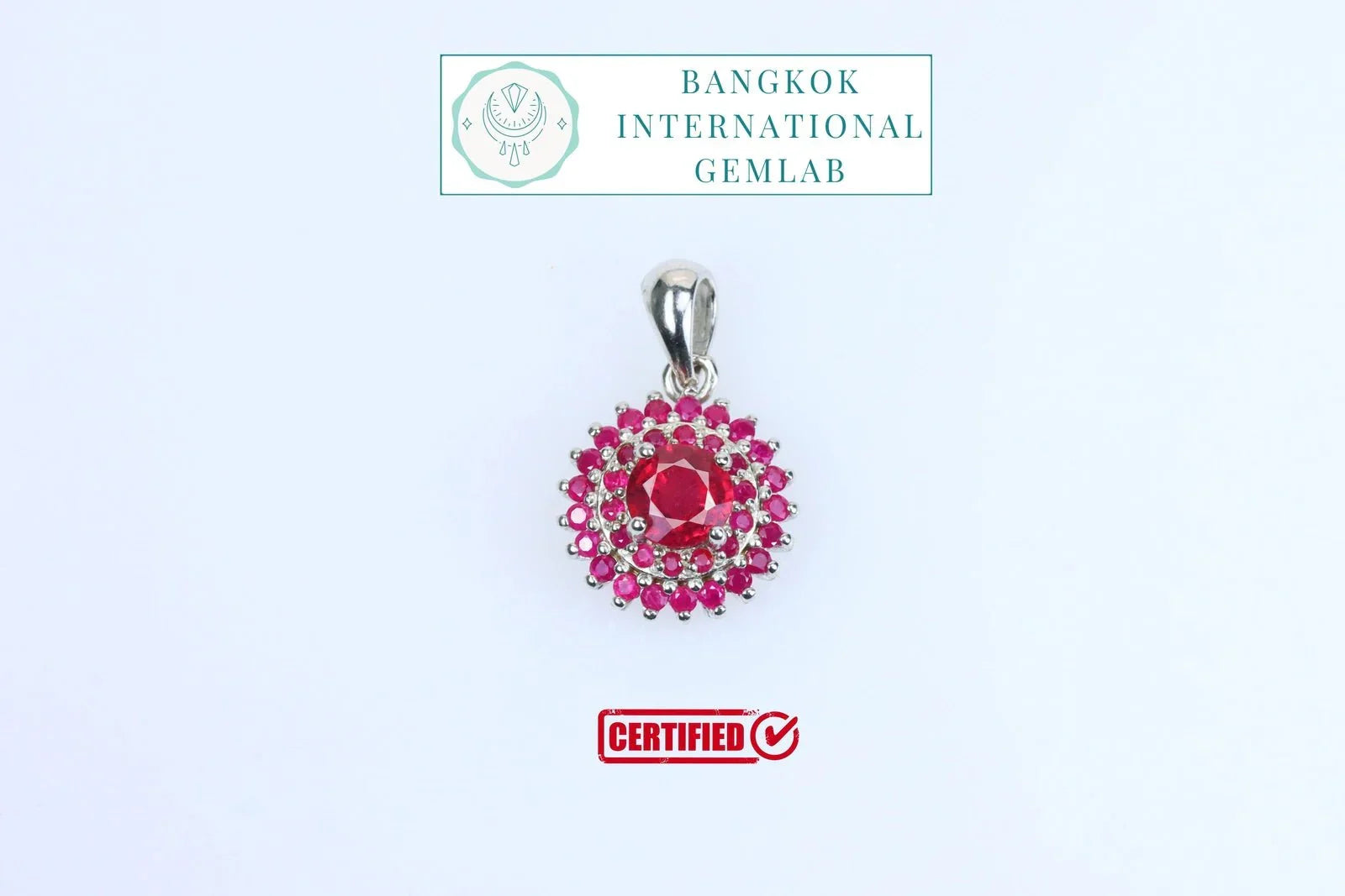 Certified Natural Ruby &amp; Pink Sapphire Pendant – 925 Sterling Silver | Elegant Round Cut | Gift-Ready for Women