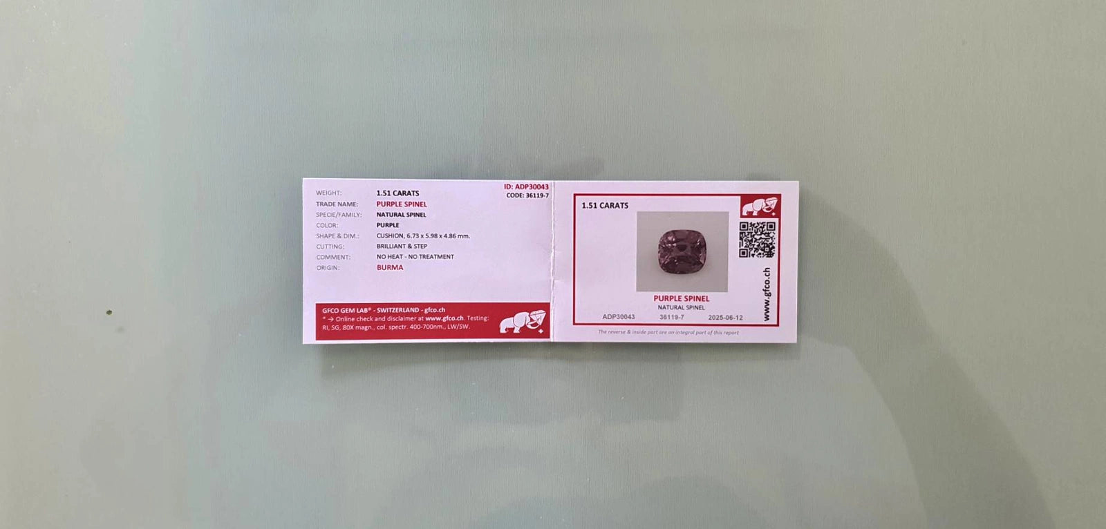 Certified Natural Purple Spinel – 1.51 Carats