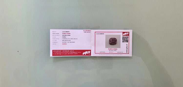 Certified Natural Purple Spinel – 1.51 Carats - GAIA GEMS