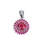 Certified Natural Ruby &amp; Pink Sapphire Pendant – 925 Sterling Silver | Elegant Round Cut | Gift-Ready for Women