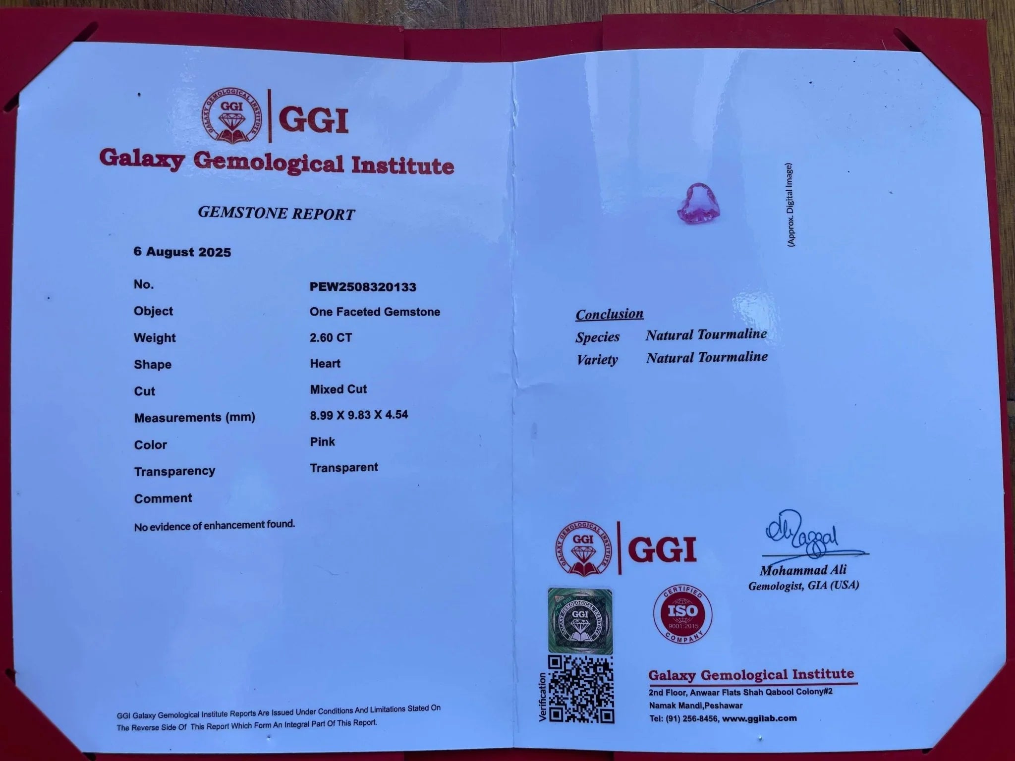 Certified 2.60 Ct Natural Afghan Baby Pink Tourmaline – Elegant & Rare Gemstone - GAIA GEMS