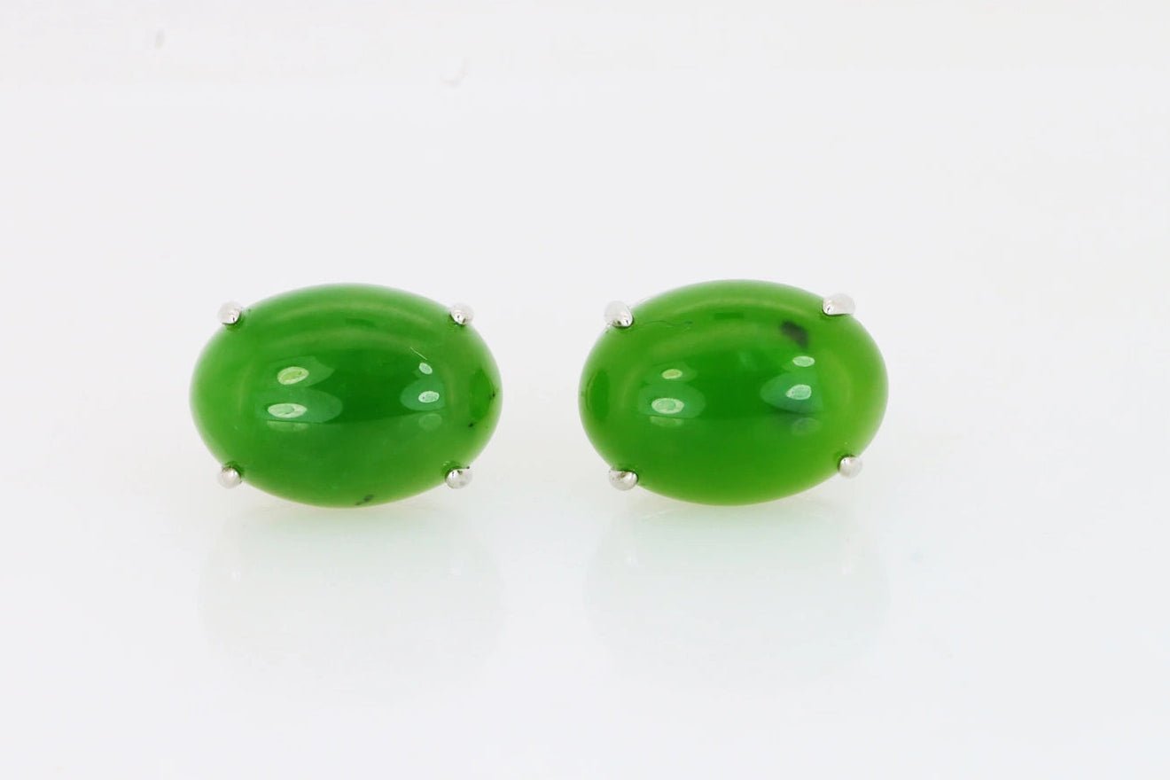 Certified 925 Sterling Silver Earrings with Natural Type A Jadeite | Vivid Green | Myanmar Origin