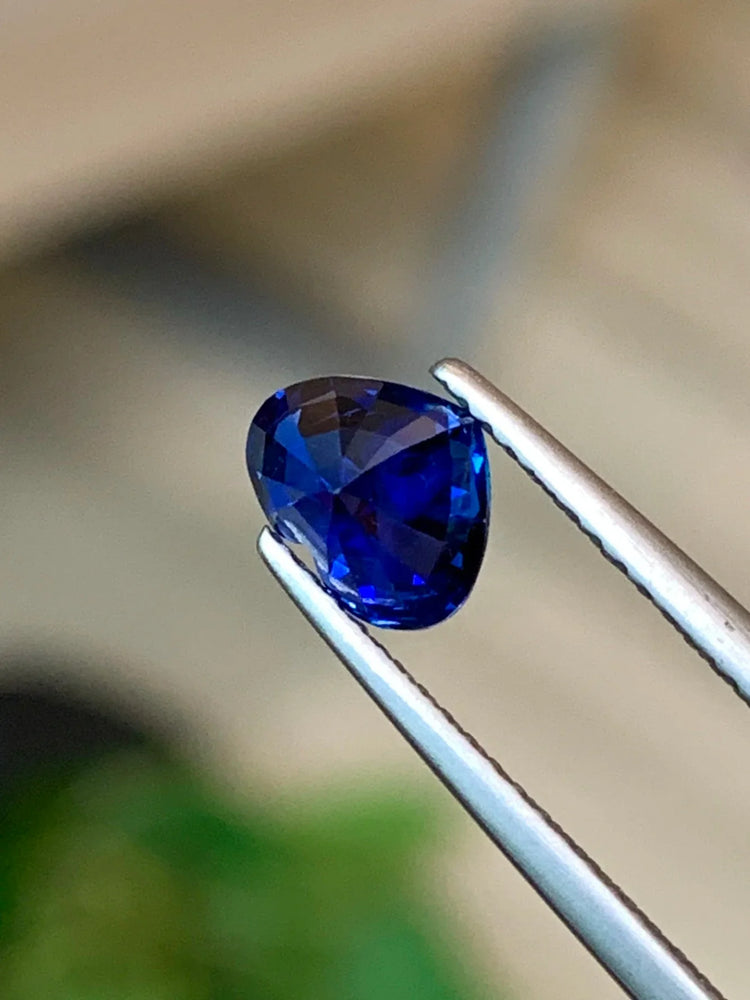 1.33 Ct Certified Royal Blue Natural Sapphire – Heart Shape | Sri Lanka Origin - GAIA GEMS