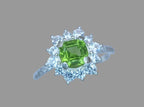 Natural Green Peridot & CZ Silver Ring – 1.56 Carats | Size 6 | 925 Sterling Silver | Tribal Design | Women’s Ring | August Birthstone