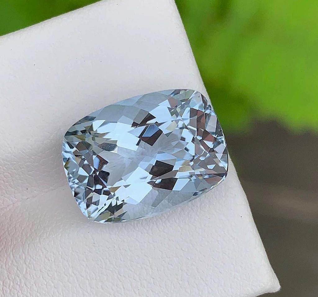 10.75 Ct Certified Natural Santa Maria Aquamarine – Mozambique Origin | Fancy Faceted | VVS Clarity | Heated | GFCO Certified