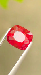 1.38 Ct Certified Natural Vivid Red Spinel – Untreated | Cushion Cut | VS Clarity | Burma Origin | AIG Certified