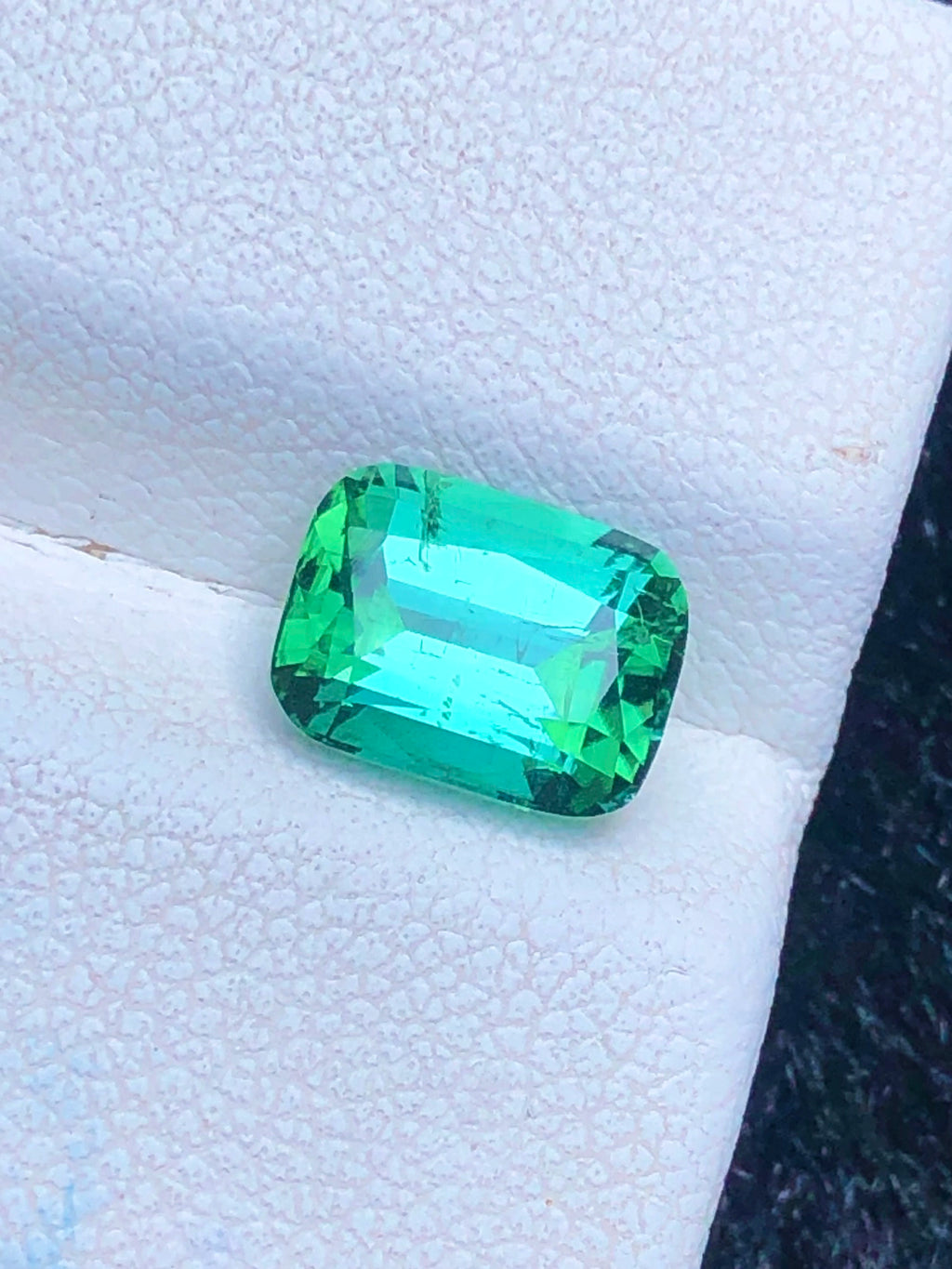 Certified Natural Bluish-Green "Lagoon" Tourmaline – 2.35 Carats | Cushion Cut | VS Clarity | Untreated | Top Quality Gemstone