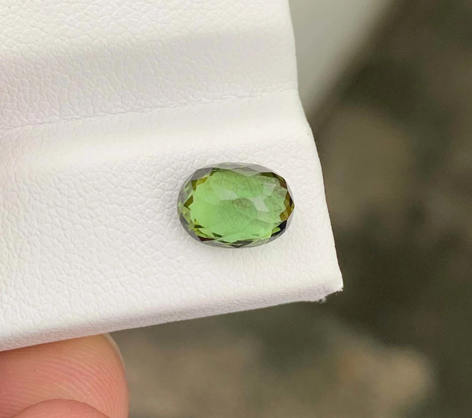 Natural Avocado Green Tourmaline – 2.45 Carats | Earthy Green | VS Clarity | Untreated | Oval Cut