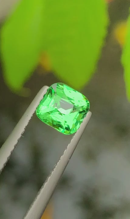 Certified Natural Tsavorite Garnet – 1.07 Carats | Vivid Green | Fancy Cut | VVS Clarity | Untreated | AIG Certified