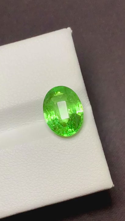Certified Vivid Green Tsavorite Garnet – 3.56 Carats | Natural | Untreated | VS Clarity | Tanzania Origin | GFCO Certified