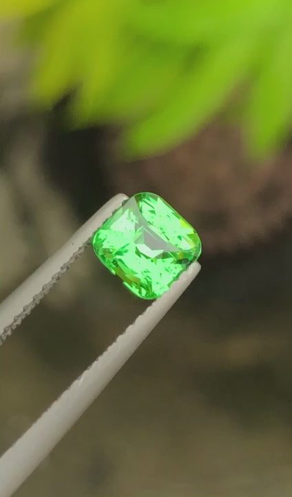 Certified Natural Tsavorite Garnet – 1.07 Carats | Vivid Green | Fancy Cut | VVS Clarity | Untreated | AIG Certified