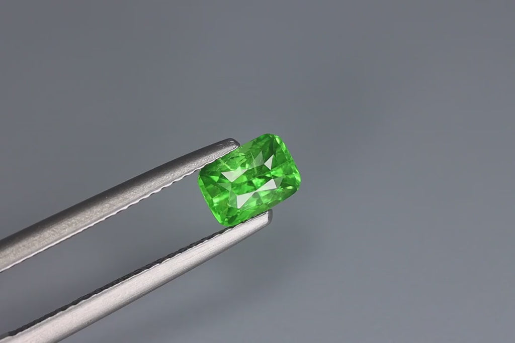 1.18 Ct Certified Natural Tsavorite Garnet – Vivid Green | Cushion Cut | Tanzania Origin | Unheated | VS Clarity | GFCO Certified
