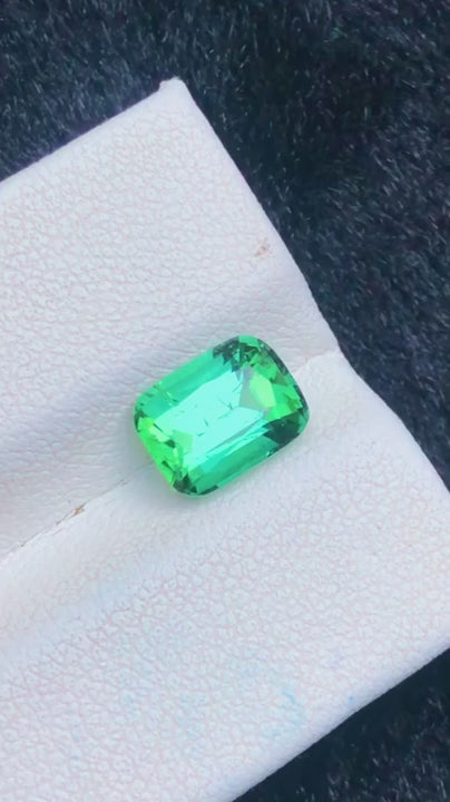 Certified Natural Bluish-Green "Lagoon" Tourmaline – 2.35 Carats | Cushion Cut | VS Clarity | Untreated | Top Quality Gemstone