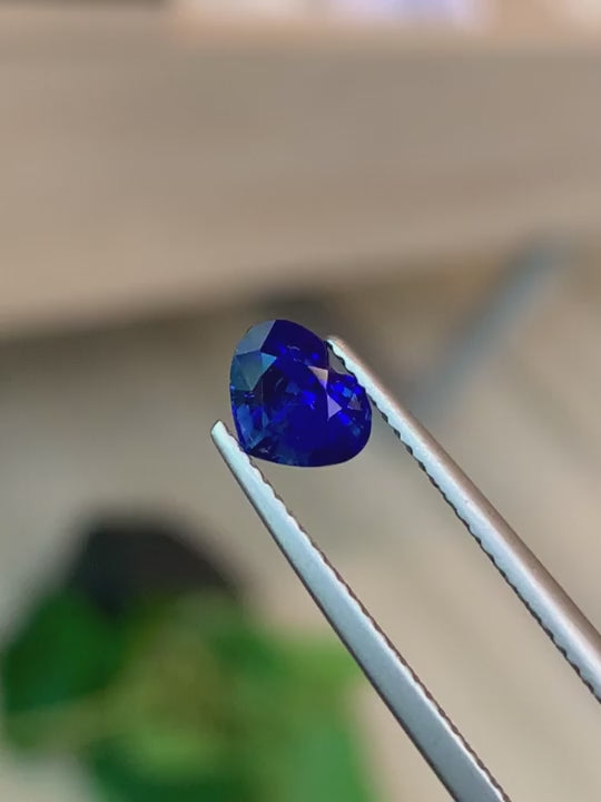 1.33 Ct Certified Royal Blue Natural Sapphire – Heart Shape | Sri Lanka Origin
