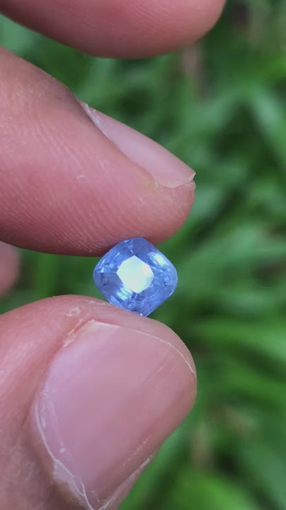 1.32 Ct Certified Blue Sapphire – Cornflower Blue | Cushion Cut | Sri Lanka Origin | Unheated | VS Clarity