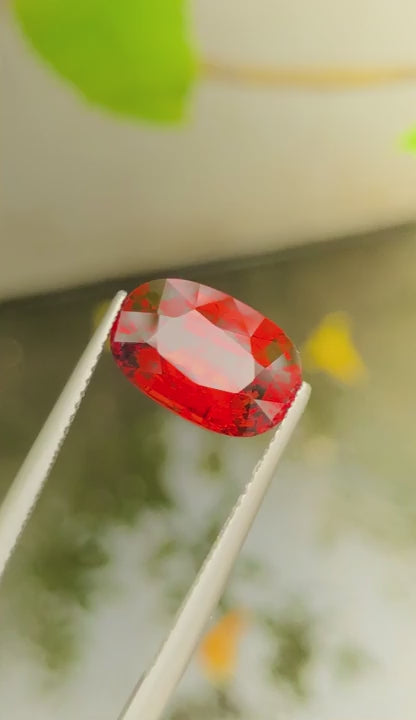 Certified Natural Spessartite Garnet – 5.69 Carats | Vivid Orange | VS Clarity | Fancy Round Cut | Untreated | AIG Certified