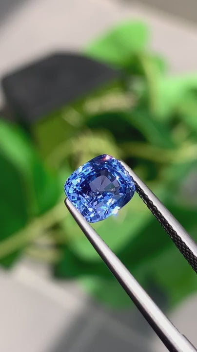 3.40 Ct Certified Natural Blue Sapphire – Cornflower Blue | Cushion Cut | Sri Lanka Origin | No Heat | Untreated | GIA Certified